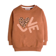 LOVE LIGHT BROWN GIRLS LONG SLEEVE SWEAT-SHIRT
