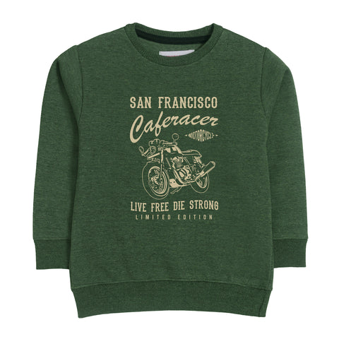 CAFE RACER JUNIOR BOY ARMY COLOR SWEAT-SHIRT