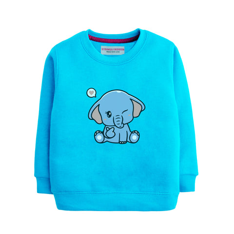 BABY ELEPHANT GIRLS SKY BLUE SHADE TERYY SWEAT-SHIRT