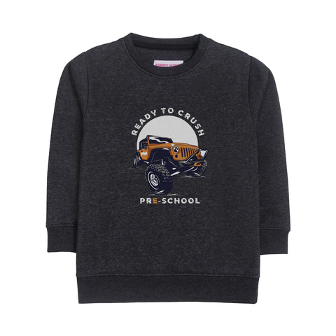 READY TO CRUSH CHARCOAL BOYS LONG SLEEVE SWEAT-SHIRT