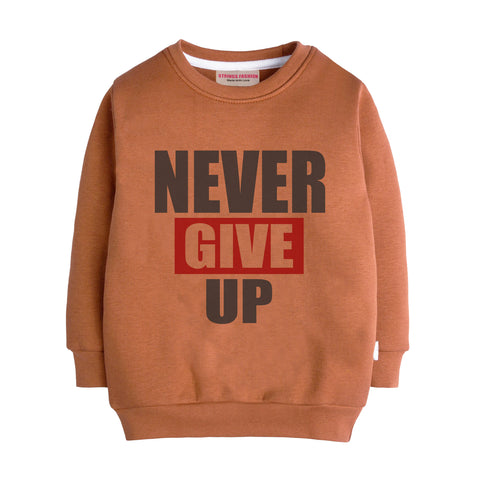 NEVER GIVE UP LIGHT BROWN GIRLS LONG SLEEVE SWEAT-SHIRT