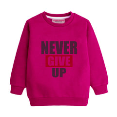 NEVER GIVE UP RED COLOR BOYS LONG SLEEVE SWEAT-SHIRT