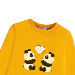 PANDA GIRLS ORANGE SHADE FLEECE SWEAT SHIRT
