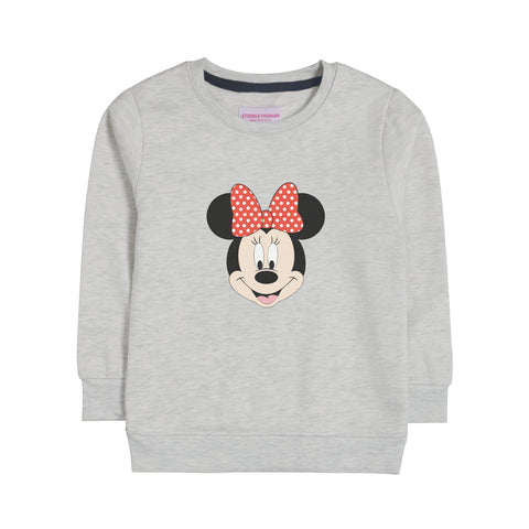 MINNIE GIRLS OATMEAL SHADE FLEECE SWEAT-SHIRT