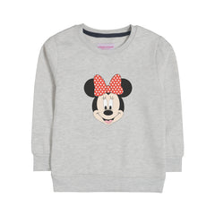 MINNIE GIRLS OATMEAL SHADE FLEECE SWEAT-SHIRT