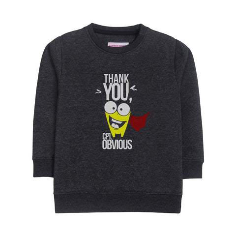 THANK YOU CHARCOAL BOYS LONG SLEEVE SWEAT-SHIRT