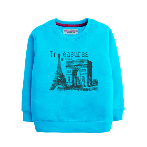 TREASURES SKY BLUE COLOR BOYS TERYY FABRIC SWEAT-SHIRT