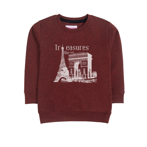 TREASURES JUNIOR BOY BURGUNDY FLEESE TRACK SUIT