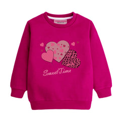 SWEET TIME RED GIRLS LONG SLEEVE SWEAT-SHIRT