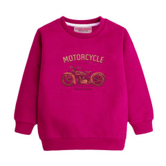 MOTORCYCLE RED COLOR BOYS LONG SLEEVE FLEECE SWEAT-SHIRT