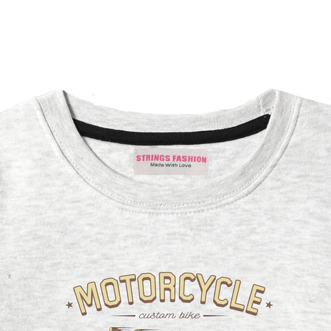 MOTORCYCLE JUNIOR BOY TRACK SUIT OATMEAL COLOR