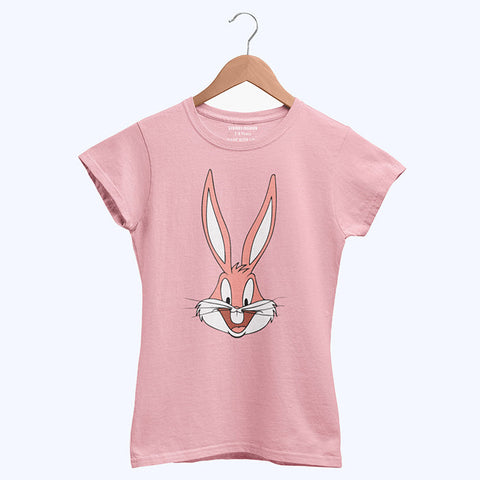 DIGITAL PRINTED BUG BUNNY JUNIOR TICKLED PINK COLOR GIRLS T.SHIRT