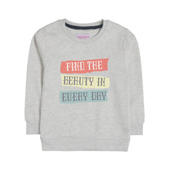FIND THE BEAUTY GIRLS OATMEAL SHADE FLEECE SWEAT-SHIRT