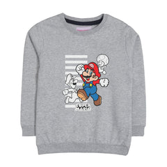 SUPER MARIO GREY HEADER BOYS SWEAT-SHIRT