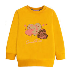 SWEET TIME GIRLS ORANGE SHADE FLEECE SWEAT-SHIRT