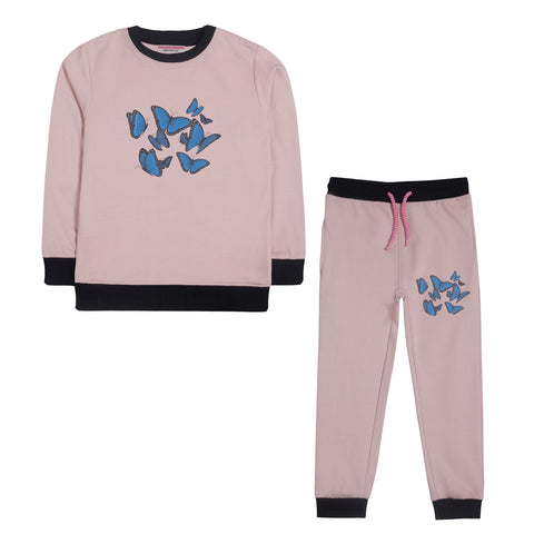 BUTTERFLY PINK COLOR GIRLS TRACK SUIT
