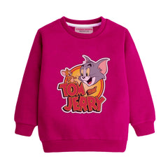TOM & JERRY RED GIRLS LONG SLEEVE SWEAT-SHIRT