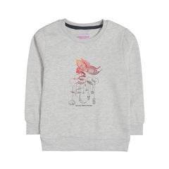 GIRLS OATMEAL SHADE FLEECE SWEAT-SHIRT