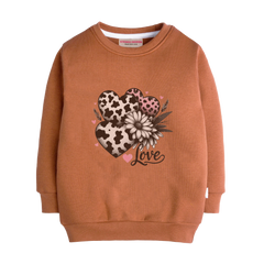 LOVE LIGHT BROWN GIRLS LONG SLEEVE SWEAT-SHIRT