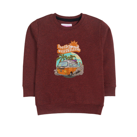 HELLO SUNSHINE JUNIOR BOY BURGUNDY COLOR TRACK SUIT