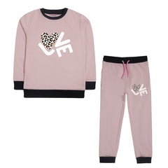 LOVE PINK COLOR GIRLS TRACK SUIT