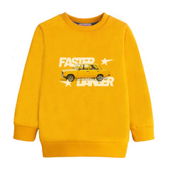 FASTER DANGER PRINTED MUSTERED FLEECE SWEATSHIRT