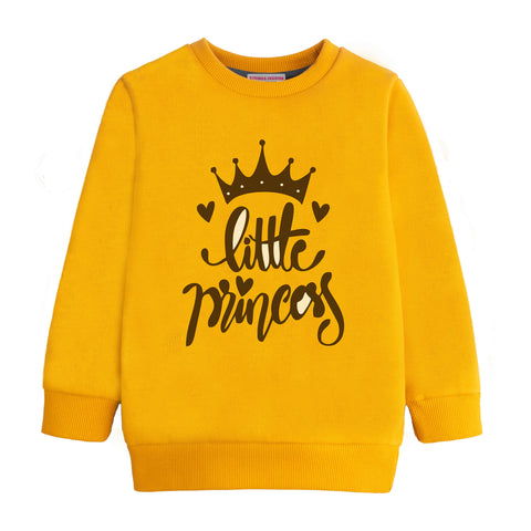 LITTLE PRINCESS GIRLS ORANGE SHADE FLEECE SWEAT-SHIRT