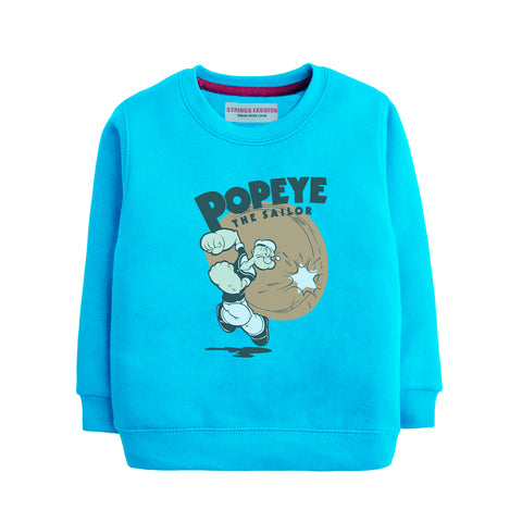 POPEYE SKY BLUE COLOR BOYS TERYY FABRIC SWEAT-SHIRT