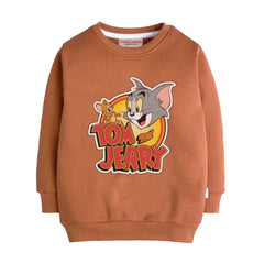 TOM & JERRY LIGHT BROWN GIRLS LONG SLEEVE SWEAT-SHIRT