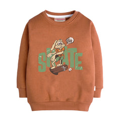 SKATE LIGHT BROWN COLOR BOYS LONG SLEEVE SWEAT-SHIRT
