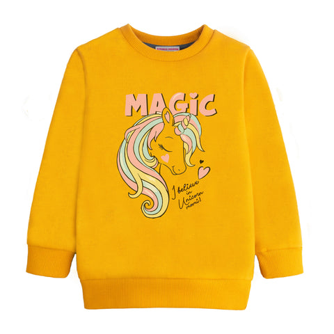 MAGIC GIRLS ORANGE SHADE FLEECE SWEAT-SHIRT