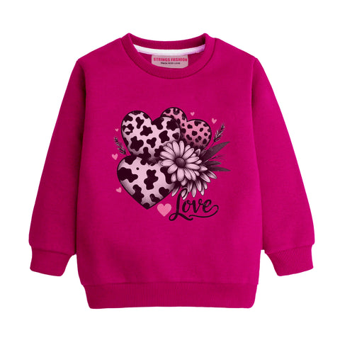 LOVE RED GIRLS LONG SLEEVE SWEAT-SHIRT