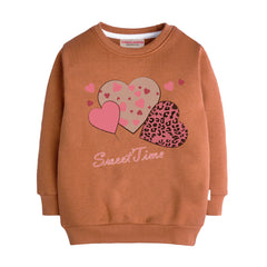 SWEET TIME LIGHT BROWN GIRLS LONG SLEEVE SWEAT-SHIRT