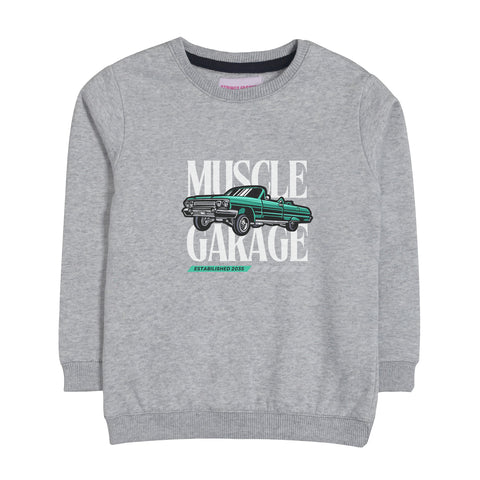 MUSCLE GARAGE GREY HEADER BOYS SWEAT-SHIRT