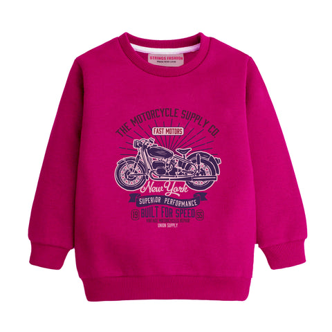 BLUE MOTORCYCLE RED BOYS LONG SLEEVE SWEAT-SHIRT