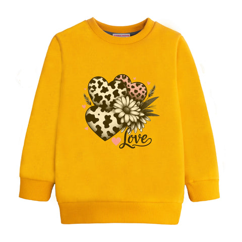 LOVE GIRLS ORANGE SHADE FLEECE SWEAT-SHIRT