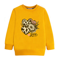 LOVE GIRLS ORANGE SHADE FLEECE SWEAT-SHIRT