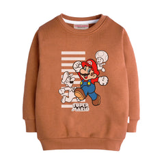 SUPER MARIO LIGHT BROWN COLOR BOYS LONG SLEEVE SWEAT-SHIRT