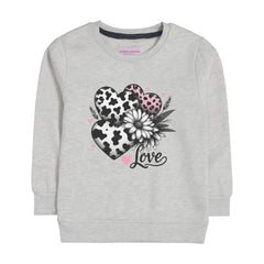 LOVE GIRLS OATMEAL SHADE FLEECE SWEAT-SHIRT