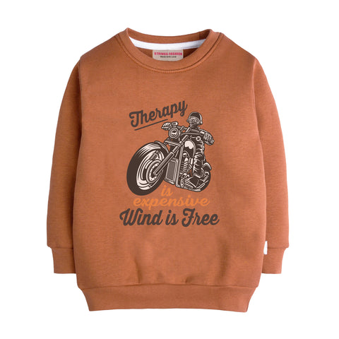 BIKE LIGHT BROWN COLOR BOYS LONG SLEEVE SWEAT-SHIRT