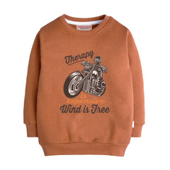 BIKE LIGHT BROWN COLOR BOYS LONG SLEEVE SWEAT-SHIRT
