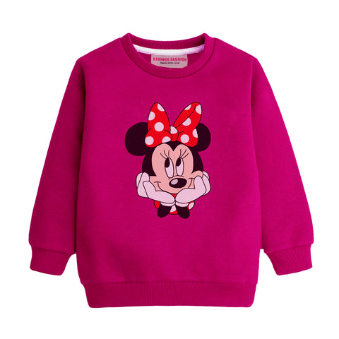 MINNIE RED GIRLS LONG SLEEVE SWEAT-SHIRT