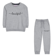 BEAUTIFUL JUNIOR GIRLS GREY HEADER COLOR TRACK SUIT