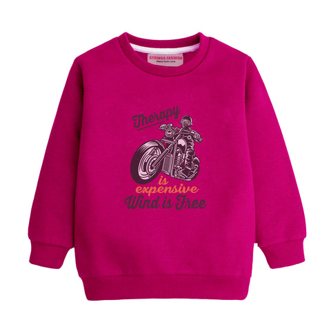THERAPY MOTORCYCLE RED COLOR BOYS LONG SLEEVE SWEAT-SHIRT