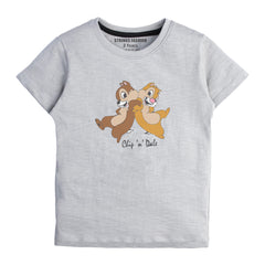 GREY PRINTED  CHIP & DALE JUNIOR CANARY GIRLS T.SHIRT