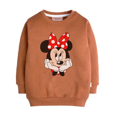 MINNIE LIGHT BROWN GIRLS LONG SLEEVE SWEAT-SHIRT