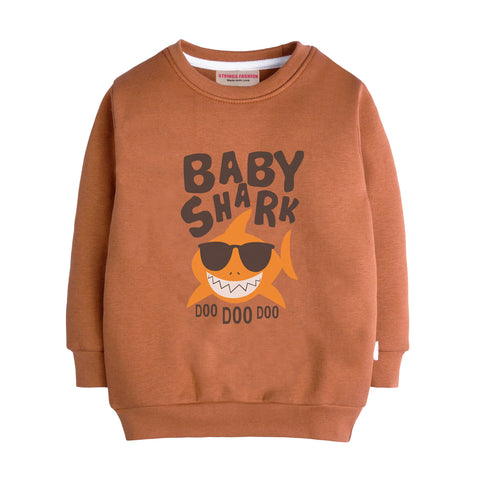 BABY SHARK LIGHT BROWN COLOR BOYS LONG SLEEVE SWEAT-SHIRT