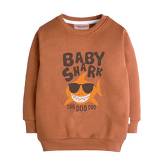 BABY SHARK LIGHT BROWN COLOR BOYS LONG SLEEVE SWEAT-SHIRT