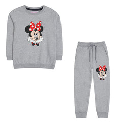 MINNIE JUNIOR GIRLS GREY HEADER COLOR TRACK SUIT