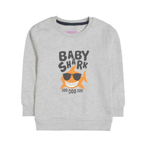 BABY SHARK OATMEAL BOYS LONG SLEEVE SWEAT-SHIRT